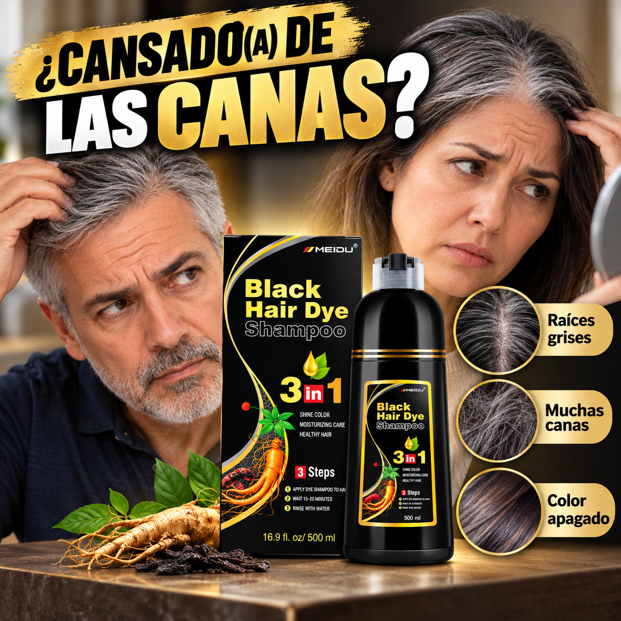 Shampoo Anticanas - Black Hair Dye