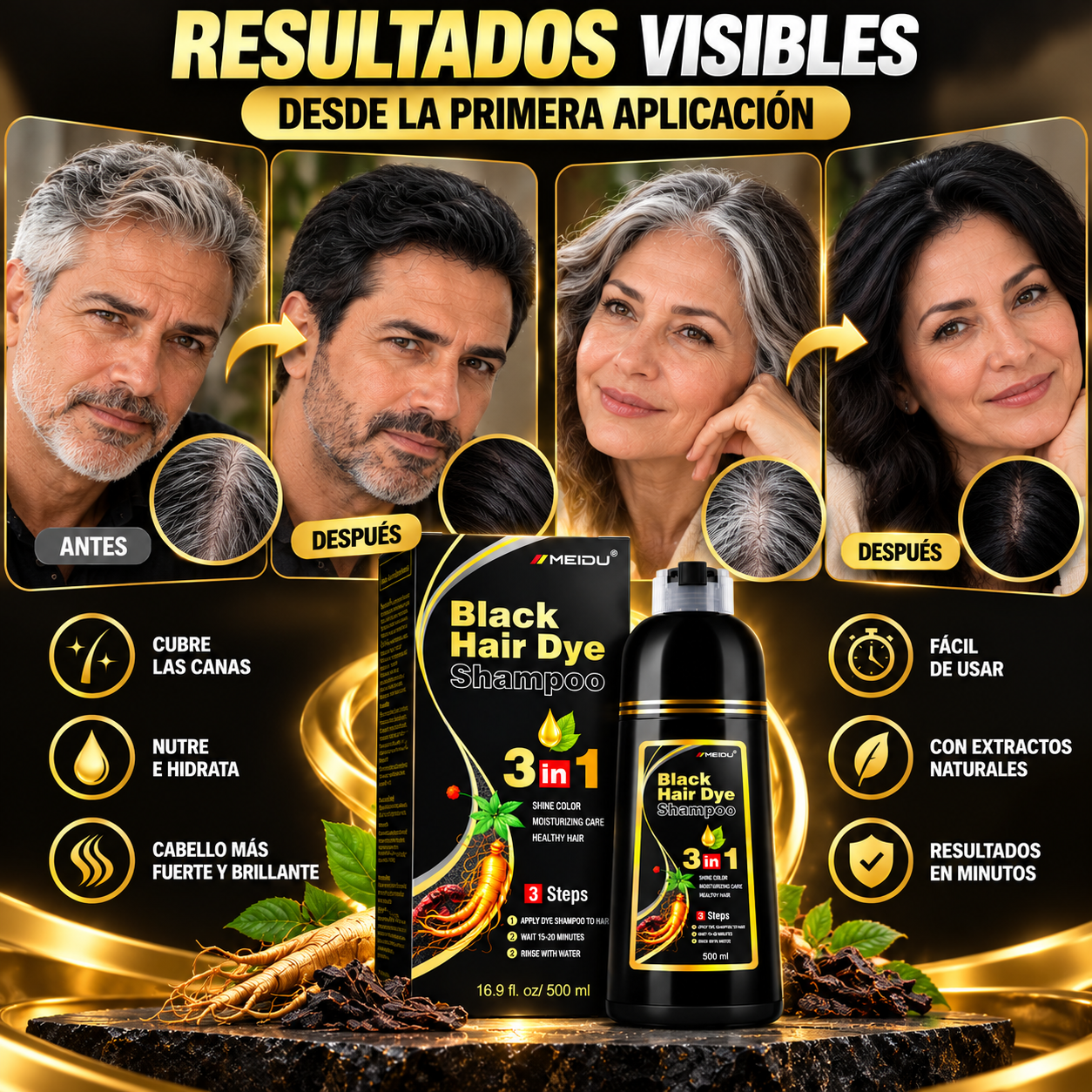 Shampoo Anticanas - Black Hair Dye