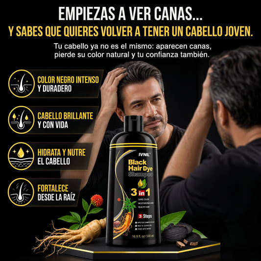 Shampoo tinte Cubre canas - Black Hair Dye