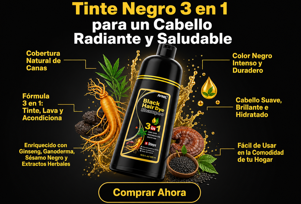 Shampoo tinte Cubre canas - Black Hair Dye
